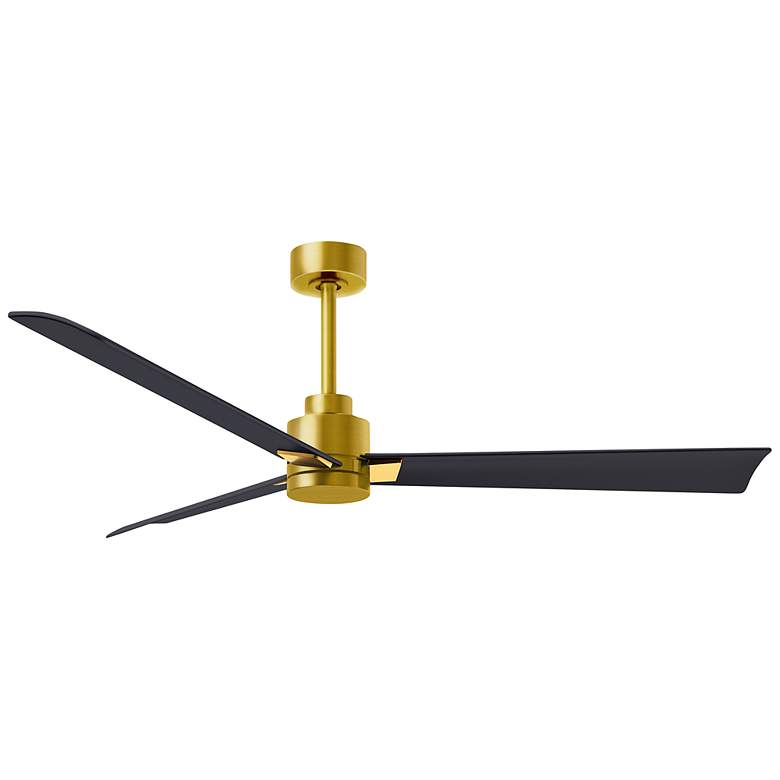 Image 1 56" Matthews Alessandra Brass and Matte Black Ceiling Fan with Remote