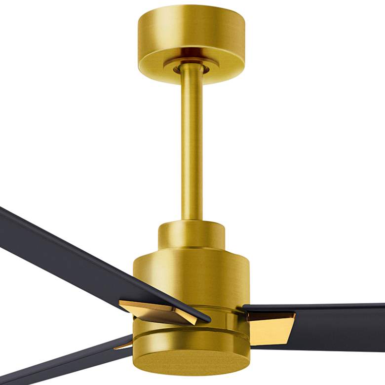 Image 2 56" Matthews Alessandra Brass and Matte Black Ceiling Fan with Remote more views