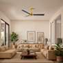6_56" Matthews Alessandra Brass and Matte Black Ceiling Fan with Remote more views