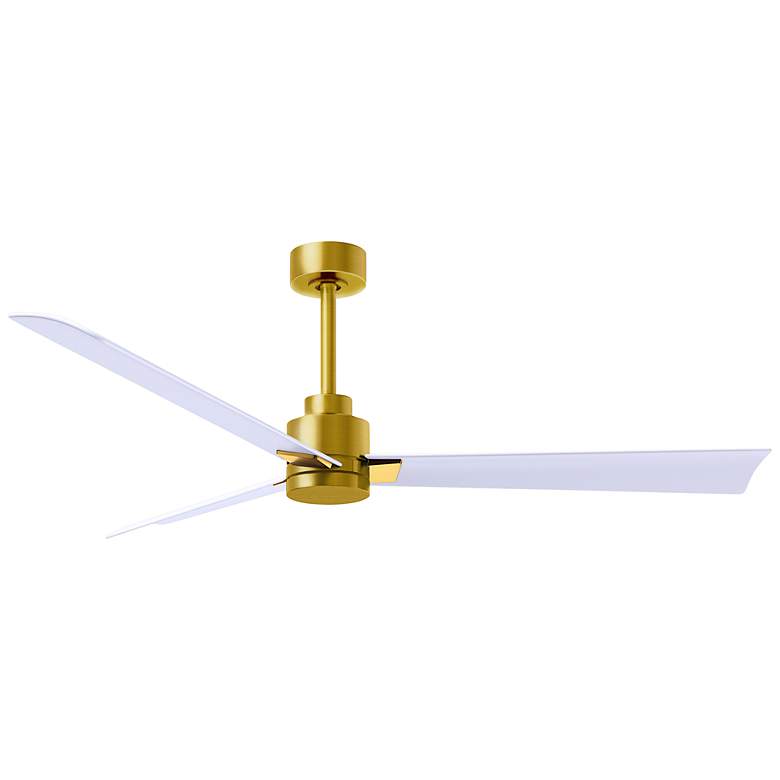 Image 1 56" Matthews Alessandra Brass and Matte White Ceiling Fan with Remote
