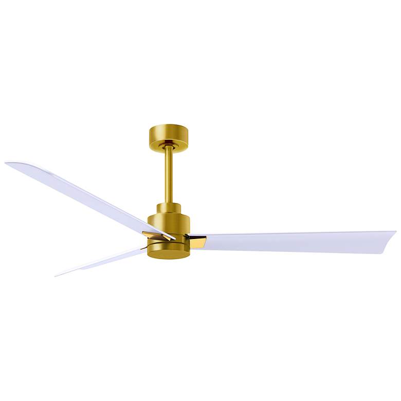 Image 2 56" Matthews Alessandra Brass and Matte White Ceiling Fan with Remote