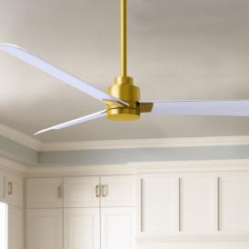 56" Matthews Alessandra Brass and Matte White Ceiling Fan with Remote 56" Matthews Alessandra Brass and Matte White Ceiling Fan with Remote