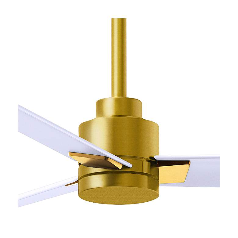 Image 3 56" Matthews Alessandra Brass and Matte White Ceiling Fan with Remote more views