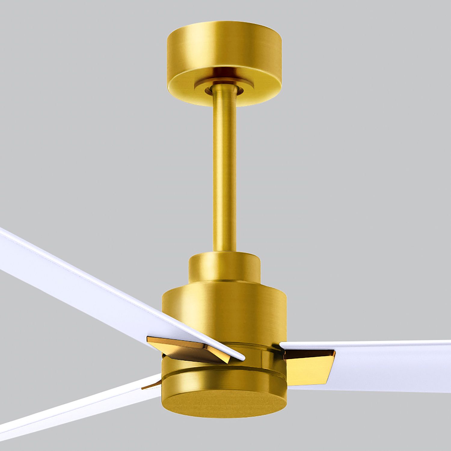 56" Matthews Alessandra Brass and Matte White Ceiling Fan with Remote