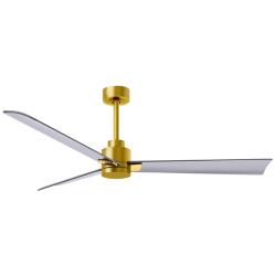 56" Matthews Alessandra Brass and Nickel Ceiling Fan with Remote