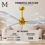 56" Matthews Alessandra Brass and Nickel Ceiling Fan with Remote
