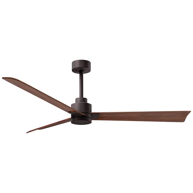 Image 1 56 inch Matthews Alessandra Bronze and Walnut Ceiling Fan with Remote