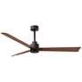 56" Matthews Alessandra Bronze and Walnut Ceiling Fan with Remote