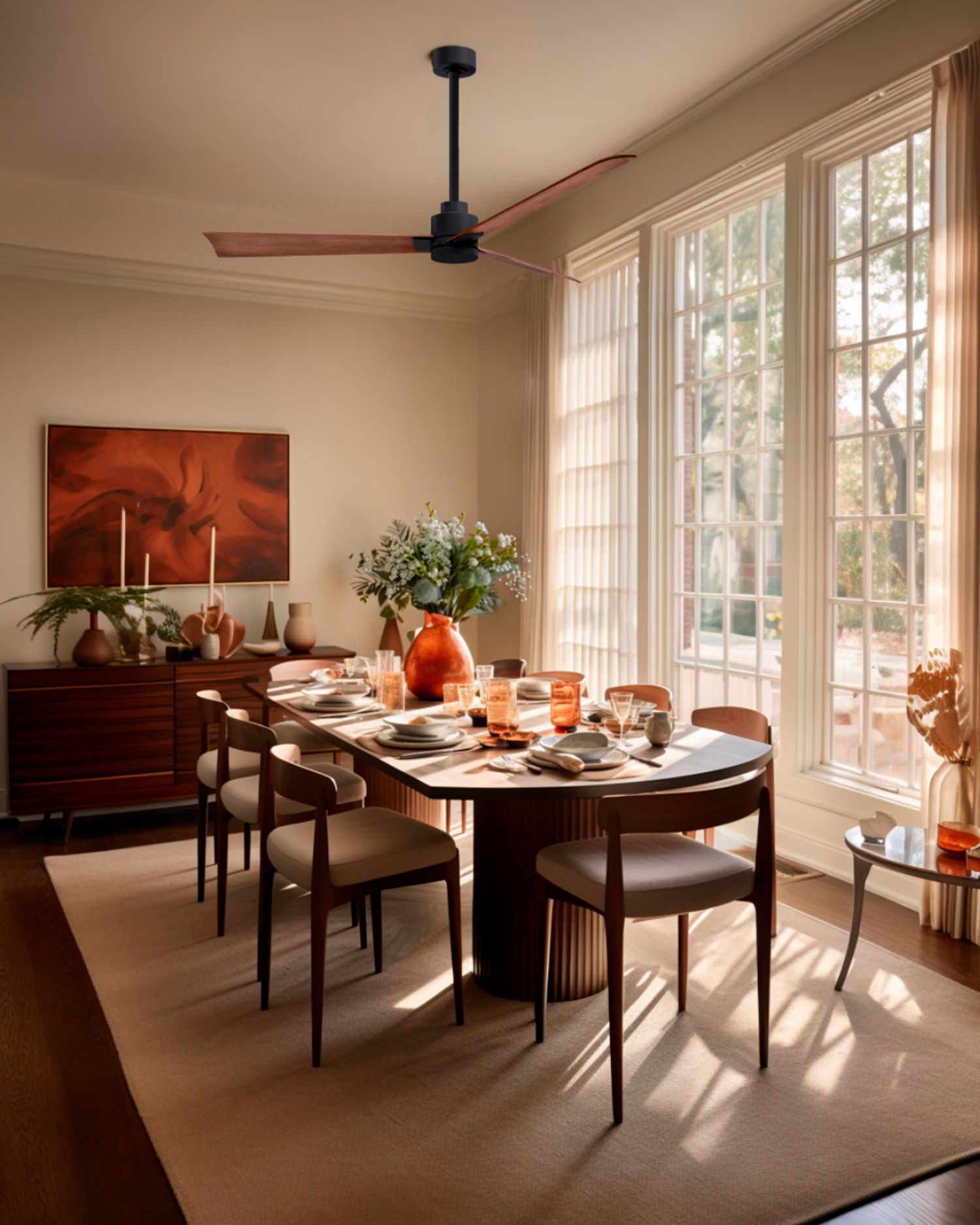 Image 6 56" Matthews Alessandra Bronze and Walnut Ceiling Fan with Remote more views