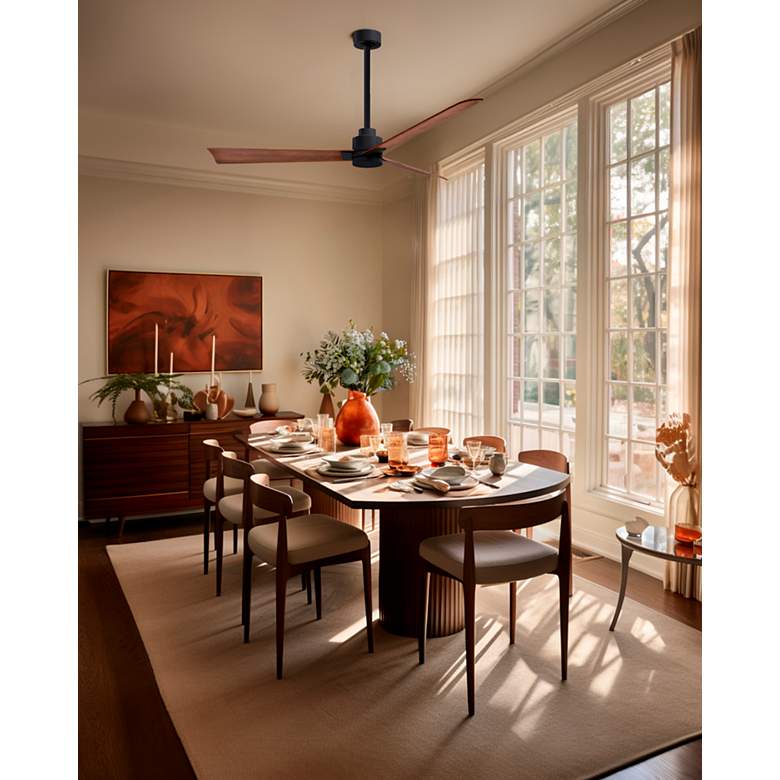 Image 6 56" Matthews Alessandra Bronze and Walnut Ceiling Fan with Remote more views
