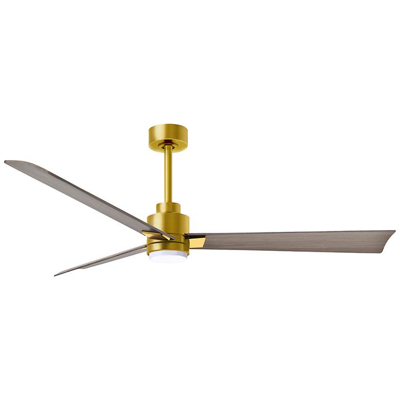 Image 1 56 inch Matthews Alessandra Damp LED Brass Gray Ceiling Fan with Remote