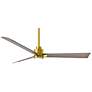 56" Matthews Alessandra Damp LED Brass Gray Ceiling Fan with Remote