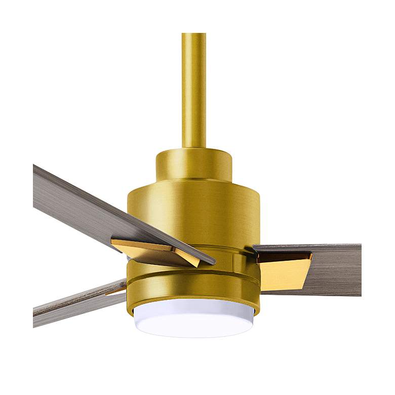 Image 3 56" Matthews Alessandra Damp LED Brass Gray Ceiling Fan with Remote more views
