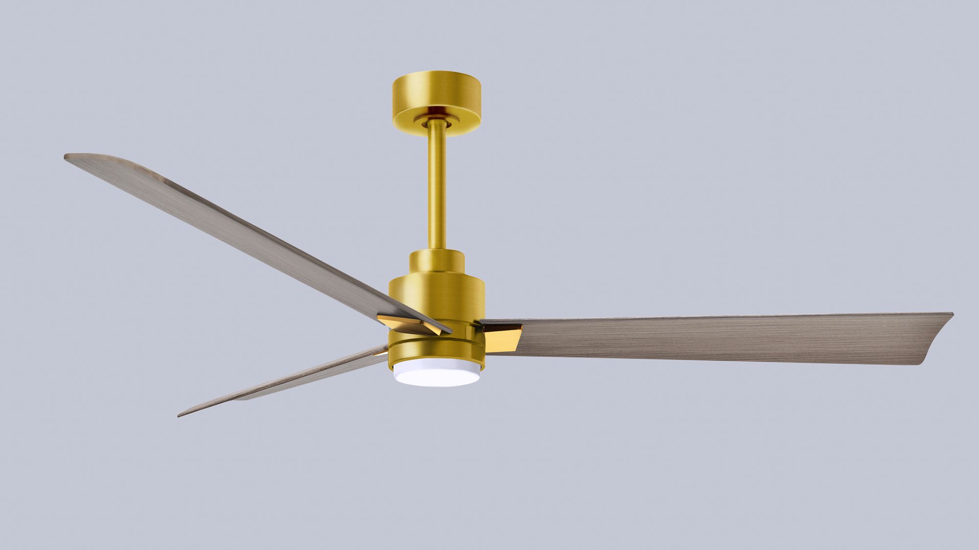 56" Matthews Alessandra Damp LED Brass Gray Ceiling Fan with Remote