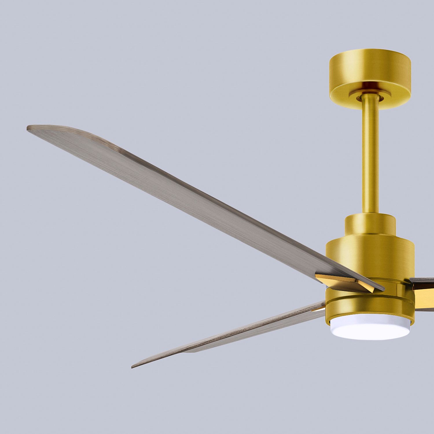 56" Matthews Alessandra Damp LED Brass Gray Ceiling Fan with Remote