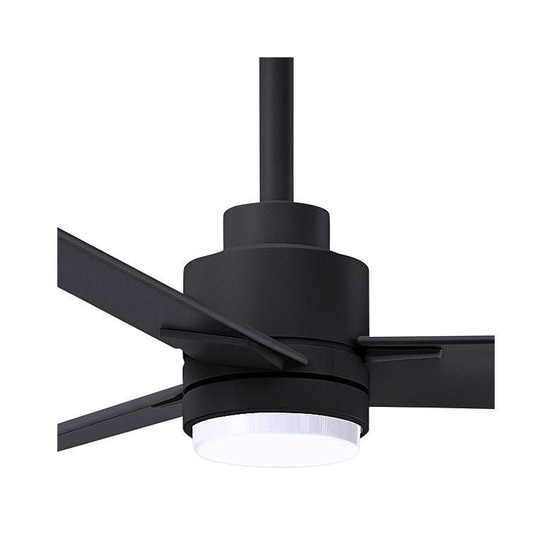 Image 3 56" Matthews Alessandra Damp LED Matte Black Ceiling Fan with Remote more views