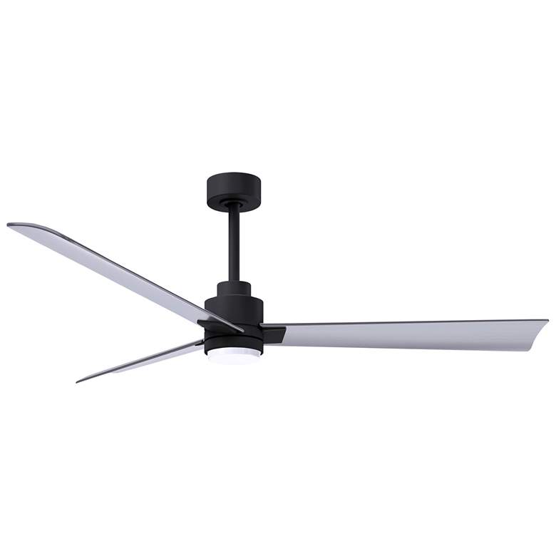 Image 1 56" Matthews Alessandra Damp LED Matte Black Nickel Fan with Remote