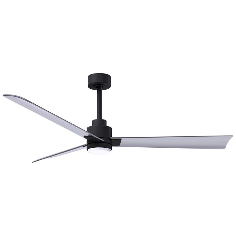 Image 1 56 inch Matthews Alessandra Damp LED Matte Black Nickel Fan with Remote