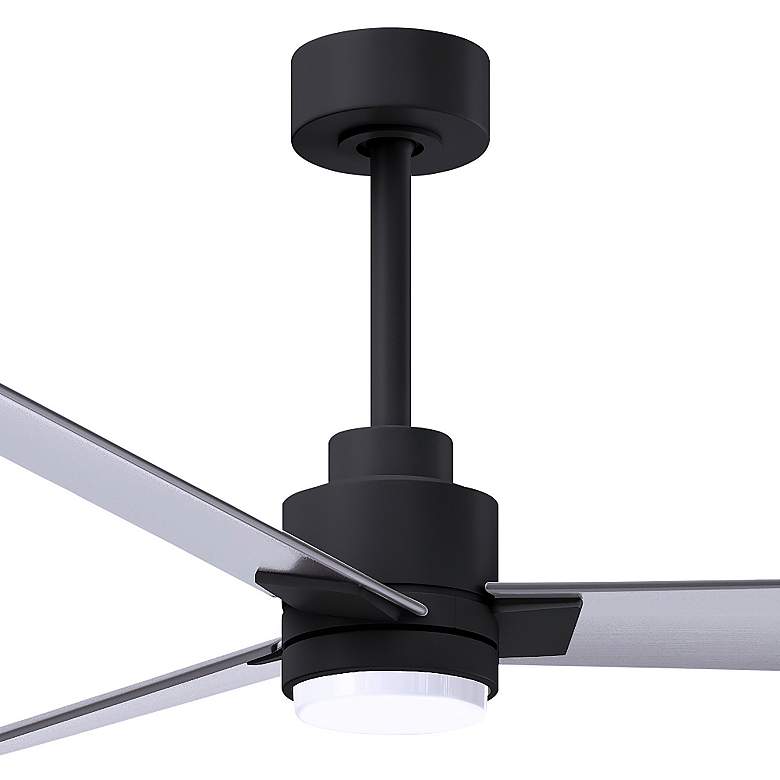 Image 3 56" Matthews Alessandra Damp LED Matte Black Nickel Fan with Remote more views