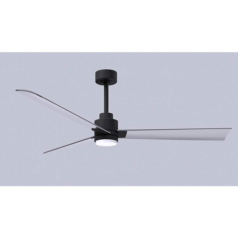 Image 6 56" Matthews Alessandra Damp LED Matte Black Nickel Fan with Remote more views