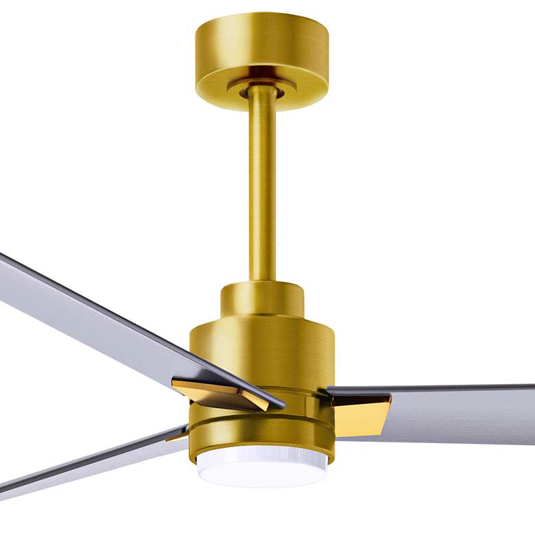 Image 2 56" Matthews Alessandra Damp LED Nickel Brass Ceiling Fan with Remote more views