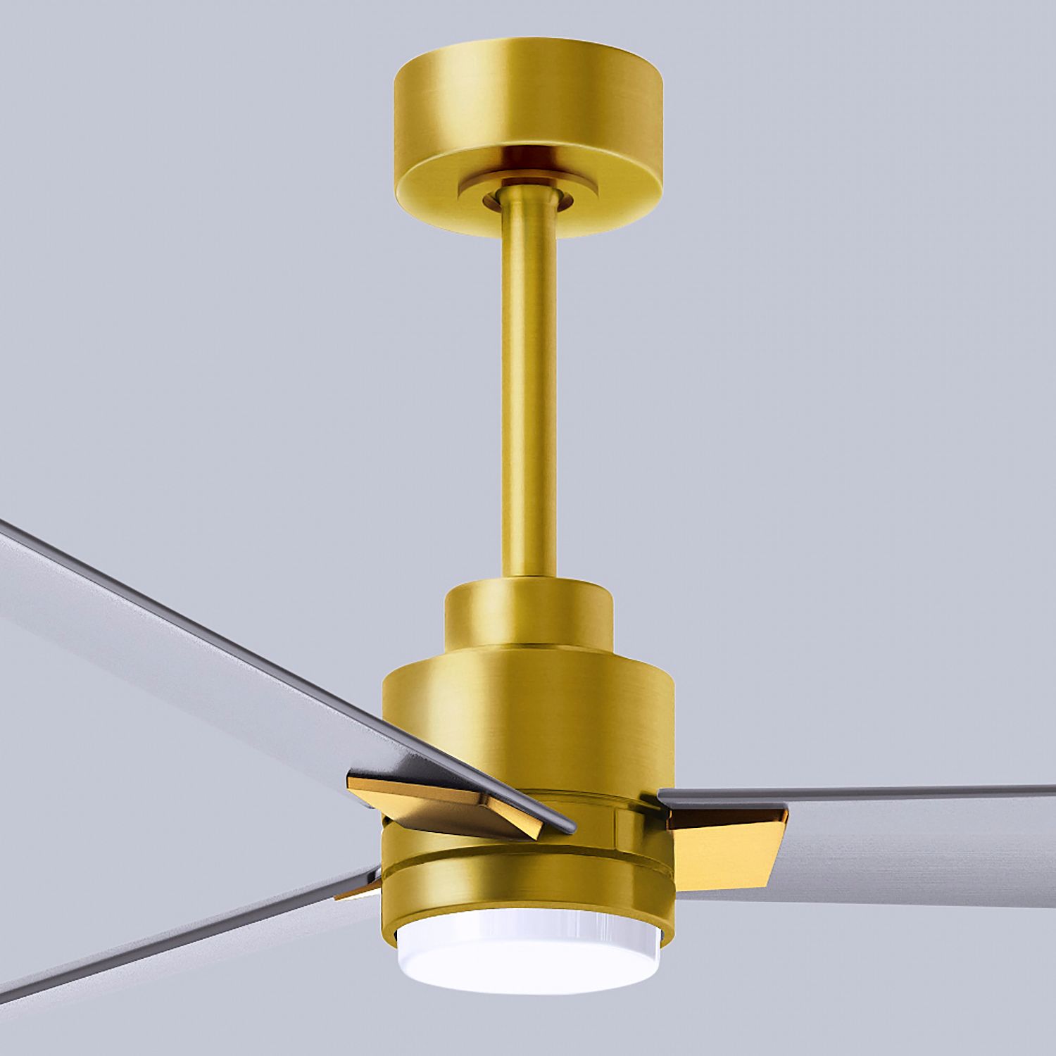 56" Matthews Alessandra Damp LED Nickel Brass Ceiling Fan with Remote