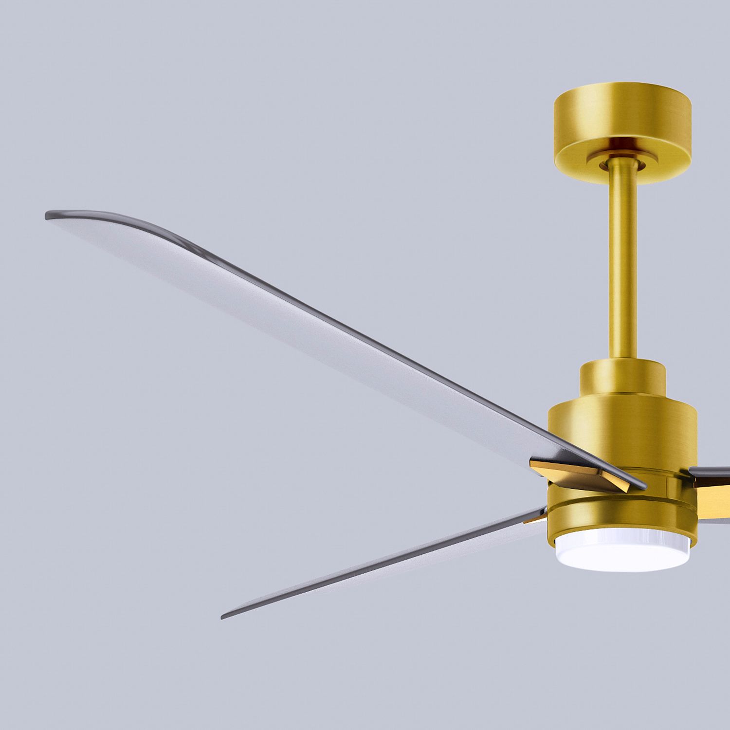 56" Matthews Alessandra Damp LED Nickel Brass Ceiling Fan with Remote