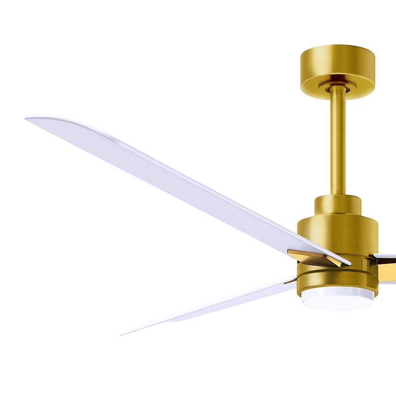 Image 5 56" Matthews Alessandra Damp LED White Brass Ceiling Fan with Remtoe more views