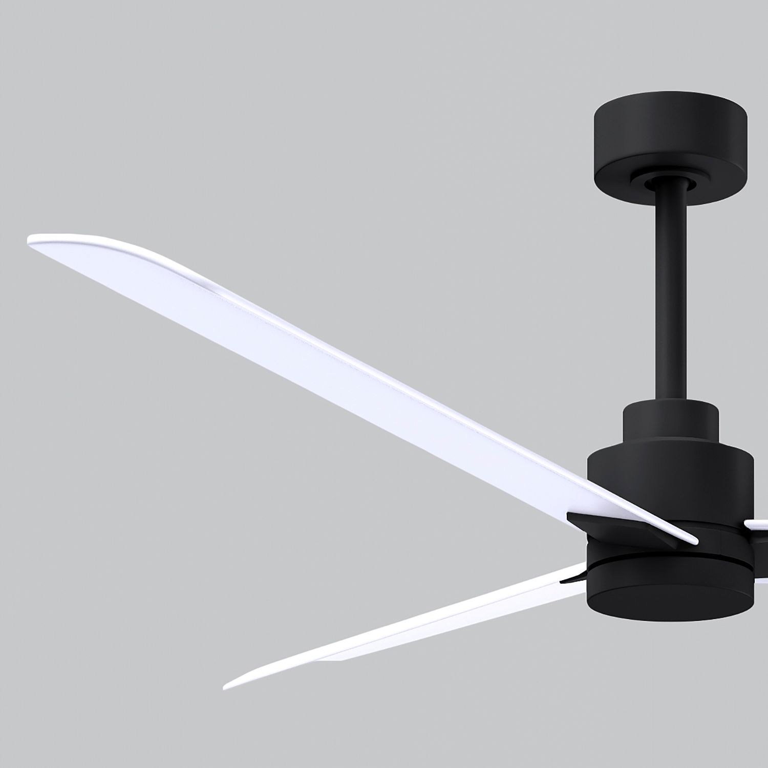 56" Matthews Alessandra Matte Black and White Ceiling Fan with Remote