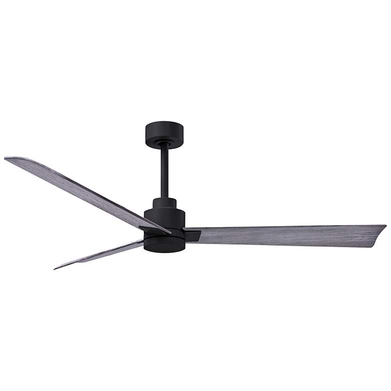Image 1 56" Matthews Alessandra Matte Black Barnwood Ceiling Fan with Remote
