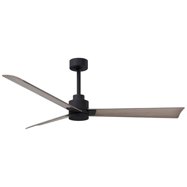 Image 1 56 inch Matthews Alessandra Matte Black Gray Ash Ceiling Fan with Remote