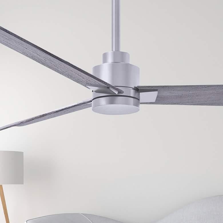 Image 4 56" Matthews Alessandra Nickel and Barnwood Ceiling Fan with Remote more views