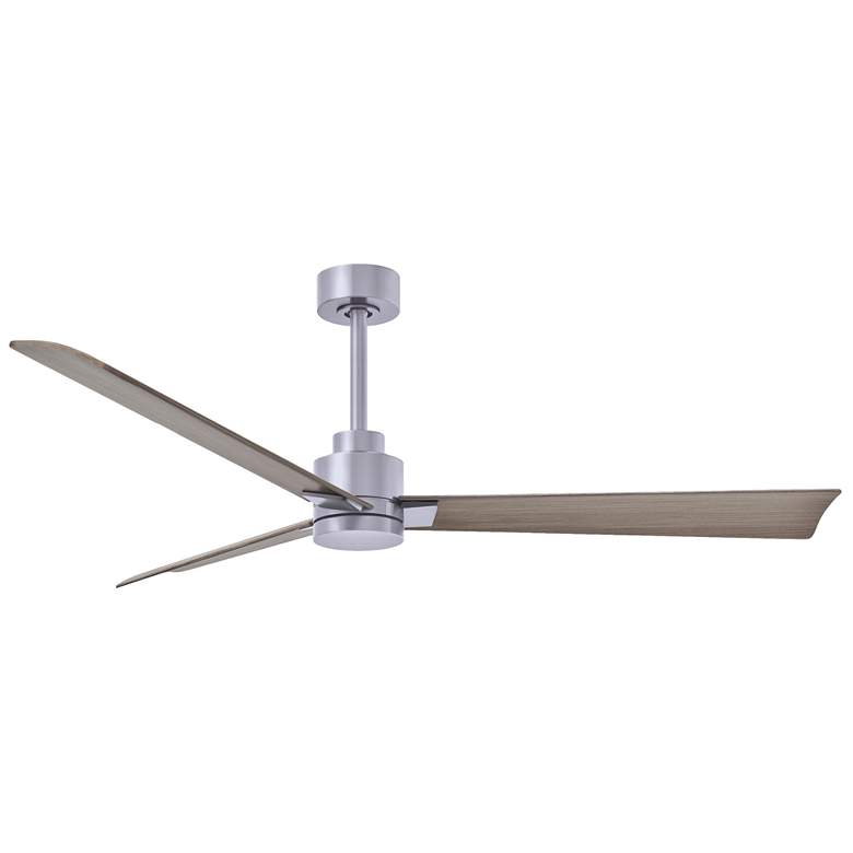 Image 1 56" Matthews Alessandra Nickel and Gray Ash Ceiling Fan with Remote
