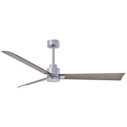 56&quot; Matthews Alessandra Nickel and Gray Ash Ceiling Fan with Remote