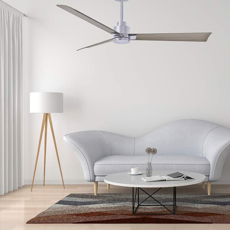 Image 5 56" Matthews Alessandra Nickel and Gray Ash Ceiling Fan with Remote more views