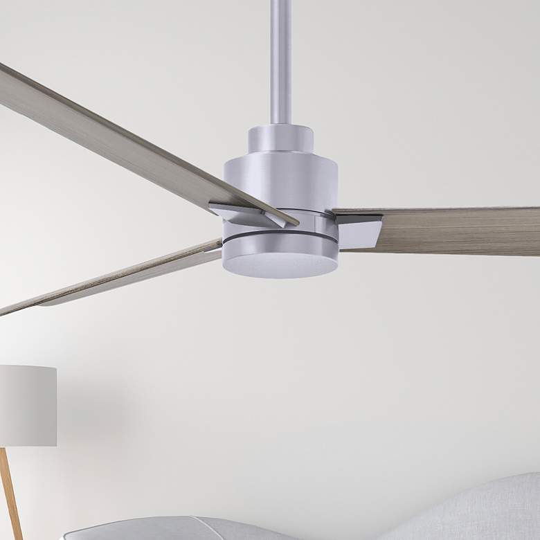 Image 6 56" Matthews Alessandra Nickel and Gray Ash Ceiling Fan with Remote more views