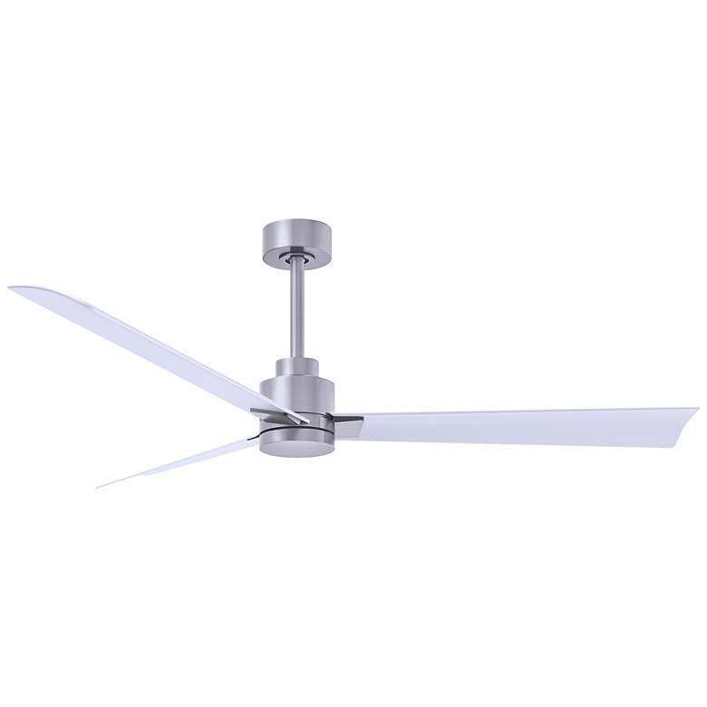 Image 1 56 inch Matthews Alessandra Nickel and Matte White Ceiling Fan with Remote