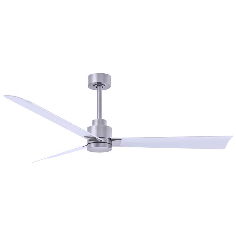 Image 1 56 inch Matthews Alessandra Nickel and Matte White Ceiling Fan with Remote