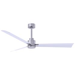 56&quot; Matthews Alessandra Nickel and Matte White Ceiling Fan with Remote