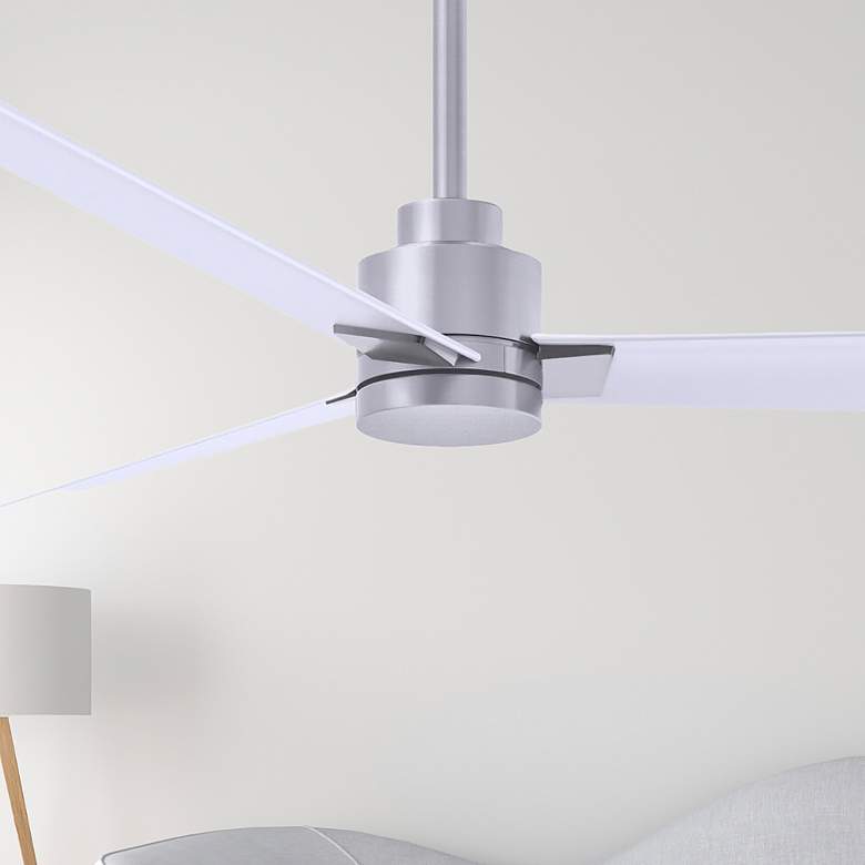 Image 6 56" Matthews Alessandra Nickel and Matte White Ceiling Fan with Remote more views