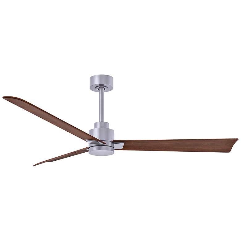 Image 1 56" Matthews Alessandra Nickel and Walnut Ceiling Fan with Remote
