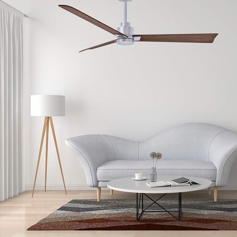 Image 5 56" Matthews Alessandra Nickel and Walnut Ceiling Fan with Remote more views