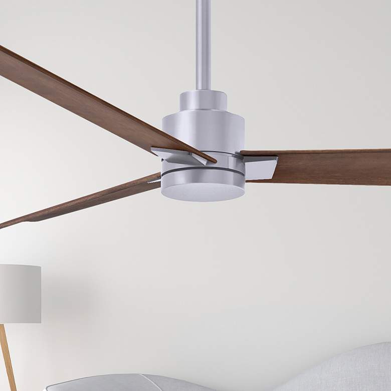Image 6 56" Matthews Alessandra Nickel and Walnut Ceiling Fan with Remote more views