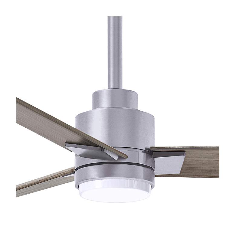 Image 2 56" Matthews Alessandra Wet LED Nickel Ash Ceiling Fan with Remote more views