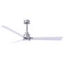 56" Matthews Alessandra Wet LED Nickel White Ceiling Fan with Remote