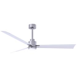 56" Matthews Alessandra Wet LED Nickel White Ceiling Fan with Remote