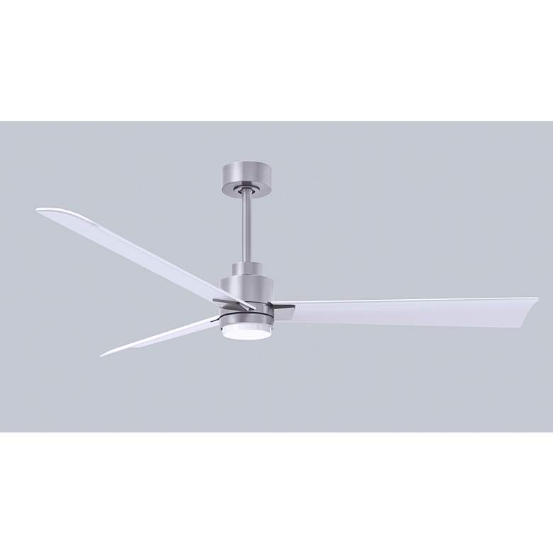 Image 6 56" Matthews Alessandra Wet LED Nickel White Ceiling Fan with Remote more views