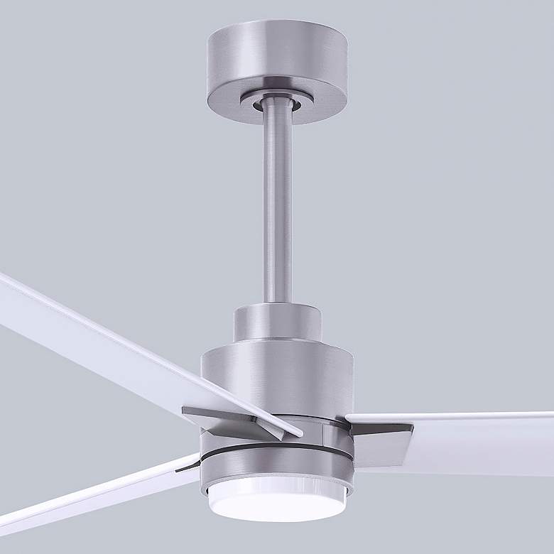 Image 7 56" Matthews Alessandra Wet LED Nickel White Ceiling Fan with Remote more views