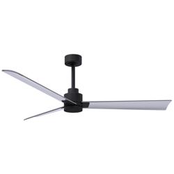 56&quot; Matthews Alessandra Wet Rated Black and Nickel Fan with Remote