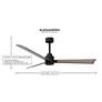 56" Matthews Alessandra Wet Rated Bronze Ash Ceiling Fan with Remote